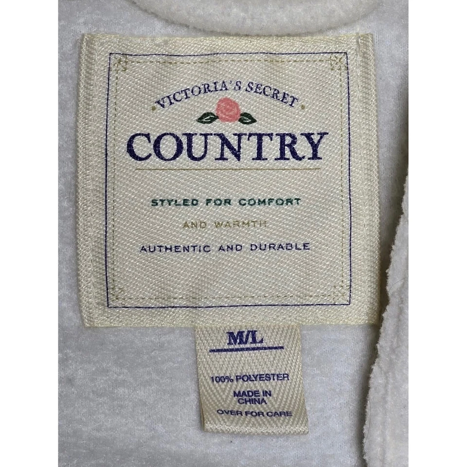 Bata de campo Victoria's Secret M/L blanca crema polar acogedora cómoda Foto 4 de 4