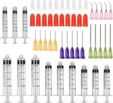 52 Pcs - 3ml 5ml 10ml 20ml Syringes with 14ga, 20ga,21ga, 23ga Blunt Tip... 