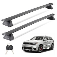 Roof Rack Cross Bars, Fits Jeep Grand Cherokee 2011-2021 With Grooved Side Rail