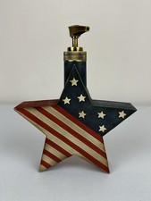 Patriotic Star Soap Lotion Dispenser Americana Rustic Red White Blue Flag