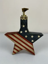 Patriotic Star Soap Lotion Dispenser Americana Rustic Red White Blue Flag
