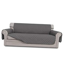 4 Seater Sofa Slipcover Reversible Sofa Cover Water XX-Large Sofa Gray/Gray