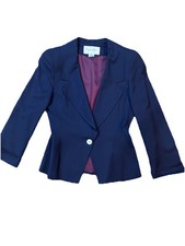 CHRISTIAN DIOR Vintage Navy Blue Women's Size 6 Blazer EUC 100 Authentic