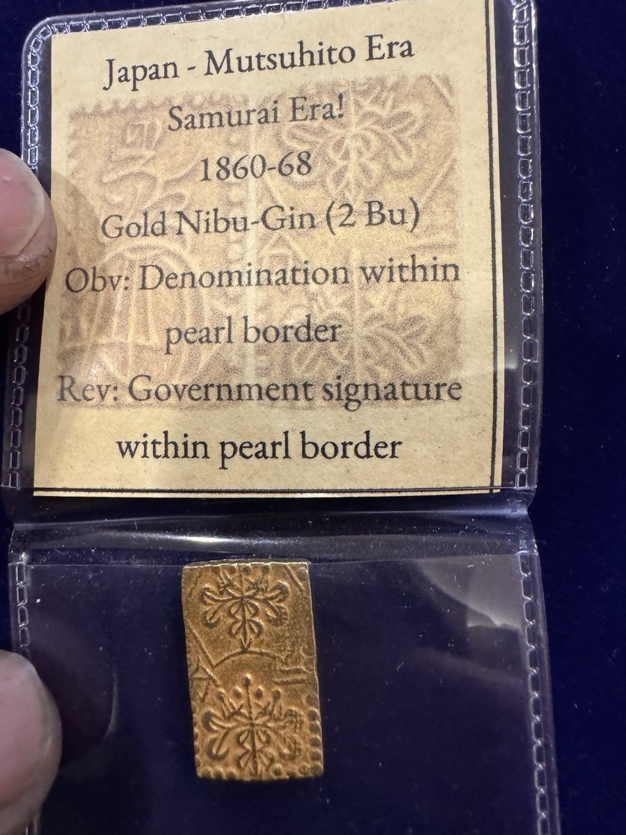 EPO GOLDEN★BEST EMI YEARS Japan Mutsuhito Era Gold 2 Bu Denomination Pearl Border Coin 1860