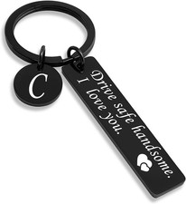 Drive Safe Handsome I Love You Keychain for Boyfriend Stainless Steel
