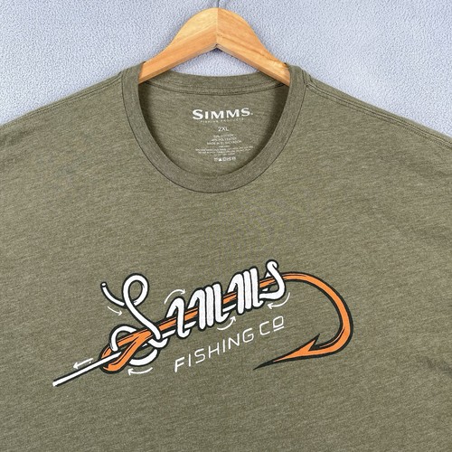 Camisa de Pesca Simms Para Hombre 2XL Verde Manga Corta Gráfica Exterior Informal Ligera - Imagen 2 de 9