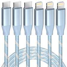 USB C to Lightning Cable 3 Pack 6FT Iphone Fast Charger Mfi Certified