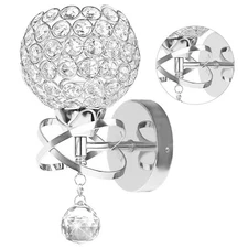 TISLYCO Silver crystal Sconces Wall Decor, Modern Wall Light Sconces Wall Lighti