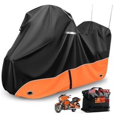 Motorcycle Cover, Heavy Duty 420D for 110'' Touring Models Side Top box Orange