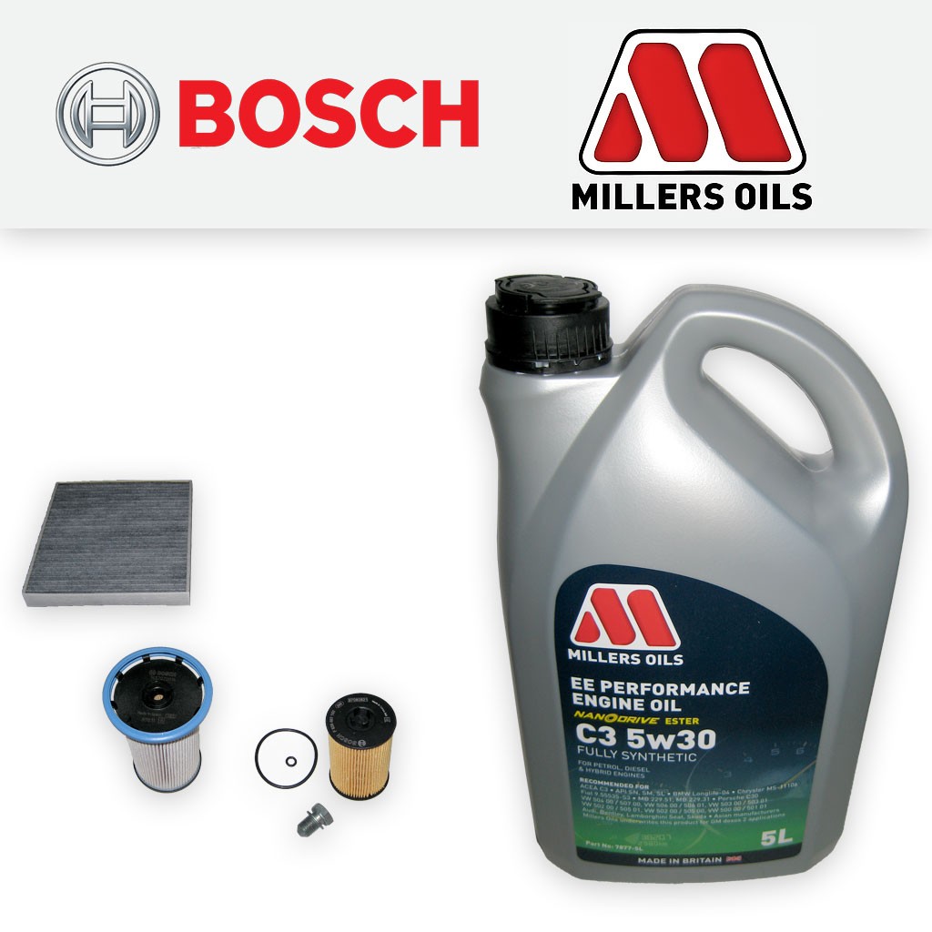 SERVICE KIT for SEAT LEON (5F) 1.6 TDI OIL FUEL CABIN FILTER +OIL (2012-2020)