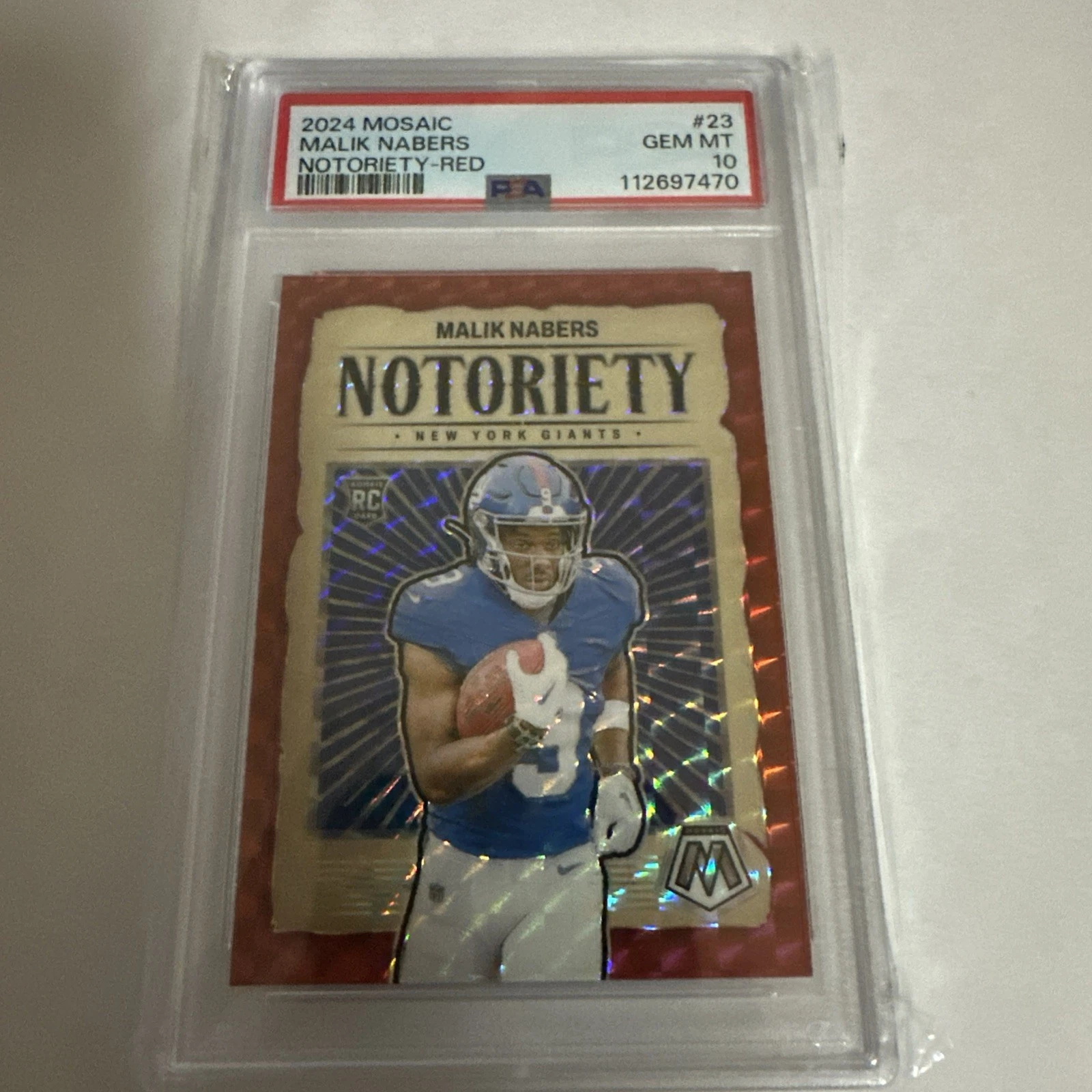 Malik Nabers Panini Mosaic Notoriety #23 Red
