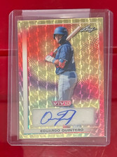 Marketplace image: #1/1 EDUARDO QUINTERO AUTO 2026 LEAF VIVID VINYL GOLD CIRCLES SUPERFRACTOR SSP !