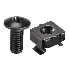 M6 x 16mm Cage Nuts and Screws Carbon Steel for Rack Shelve Cabinet Set of 10
