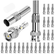 DAIERTEK 24Pcs RG59 RG6 BNC Connectors Male Solderless BNC Compression Connector