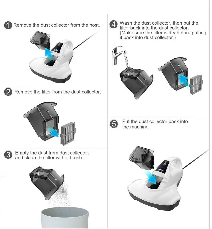 HouSmile UV Anti-Dustmite Heated Mattress Bed Vacuum Cleaner - Image 4 of 4
