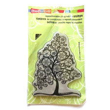 SNOWFLAKE TREE Stampendous Cling Rubber Stamp Christmas Winter Sparkle um698