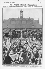 STOKE ON TRENT Visit of the King and Queen to Hanley Park - Antique Print 1913