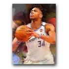 Giannis Antetokounmpo #12 Art Card Limited 8/50 Vela Signed (Milwaukee Bucks)