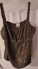 Vintage Fashion Bug Cute Army Green Top. Size Medium