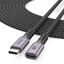 USB C Extension Cable 15Ft Type C 100W Fast Charge 5Gbps Data 4K Display Cord