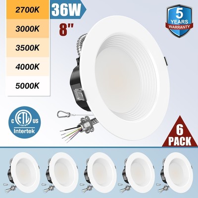 6 x 36W LED Recessed Ceiling Light 5 CCT 2700K-5000K Commercial 6'' LED Downlight