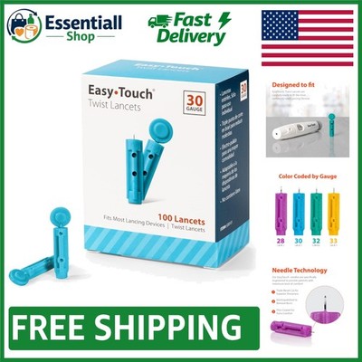 30G Twist Lancets - 100 Individually Sealed for Safe & Easy Blood Testing