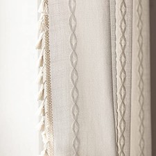 Boho Curtains 84 Inches Long for Bedroom Living 52"W x 84"L Pack of 1 White