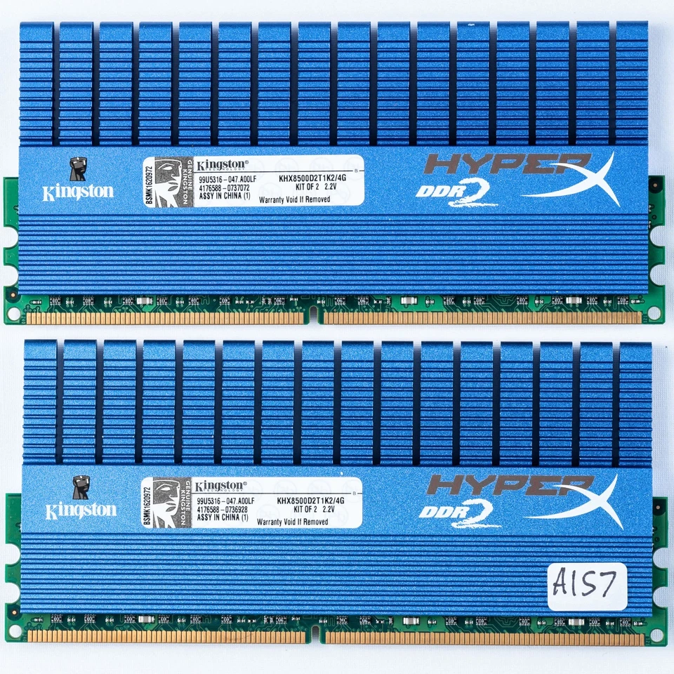 HyperX T1 4GB 2x2GB DDR2 1066 PC2-8500 Retro Gaming Memory DIMM KHX8500D2T1K2/4G - Image 2 of 2