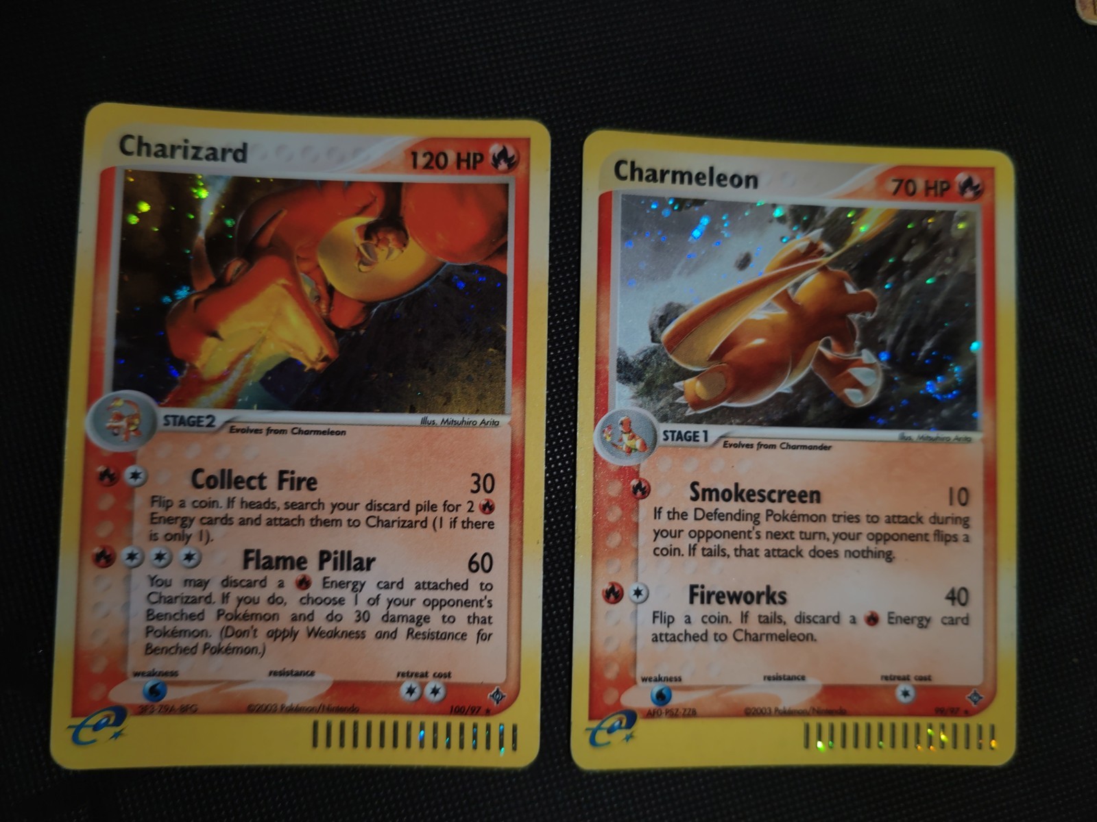Pokémon Charizard 100/97 ex dragon Charmeleon 99/97 ex dragon Holo Foil 2003 Eng