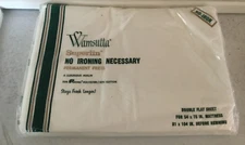 NOS VTG Wamsutta Superlin Luxurious Muslin Cotton Blend White Flat Double Sheet