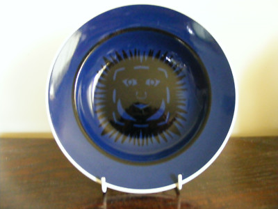 Nils Johan Thorvald Thorsson after Anderson Signed Blue 1950's Dish R.Copenhagen