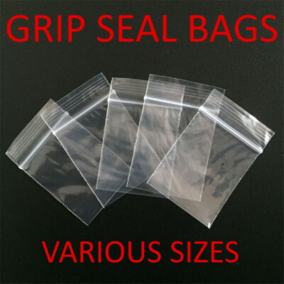 GRIP SEAL BAGS Wiederverschließbar Poly Kunststoff Klein Klar Griplock Maxgrip Poly-Grip