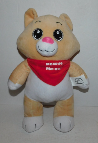 BONITO JUGUETE DE PELUCHE 12" PATAS DE RESCATE DE GATO BLANCO Y BRONCEADO POR APLAUSOS - Imagen 1 de 3