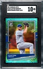 2021 Donruss Optic #135 Clayton Kershaw GREEN DRAGON PRIZM /84 SGC 10 GEM MINT