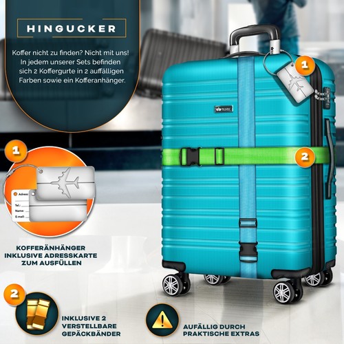 tillvex® Reisekoffer Set Koffer Hartschale Trolley Kofferset Tasche S-M-L-XL - Bild 114 von 120