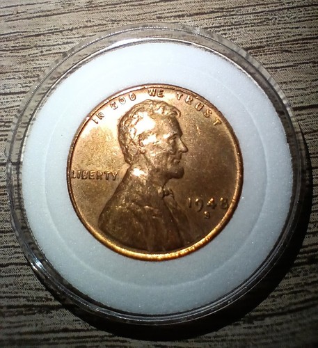 1948-S Red Gem BU Lincoln Wheat Cent 1 Cent 1c Coin In Capsule
