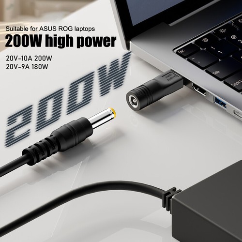 200W Laptop Power Adapter DC Female To Asus Square Adapter For ROG 16 14 Air _ou - Zdjęcie 8 z 22