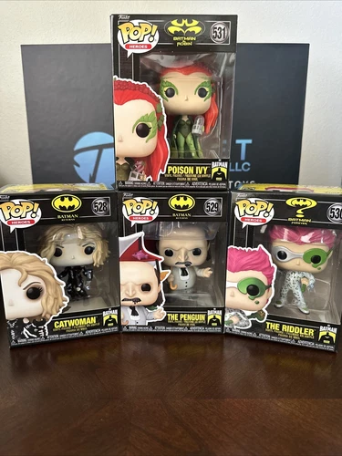 Funko Pop! Heroes Batman Villains Riddler Catwoman Penguin Poison Ivy Figure Set