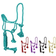 Full Size Mule Tape Halter 10ft Lead - Multiple Colors for Style and Durability