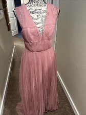 NEW ASOS Tulle Plunge Rose Maxi Dress Shirted Size 10 UK US 6