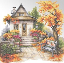 Bead Embroidery Kit Autumn DIY Bead needlepoint Beaded stitching