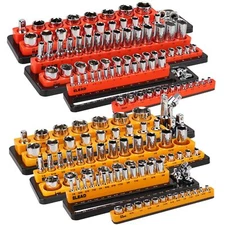 Magnetic Socket Organizer Set 6piece Durable 1/2 1/4 3/8 Inch Drive Holder Tool 