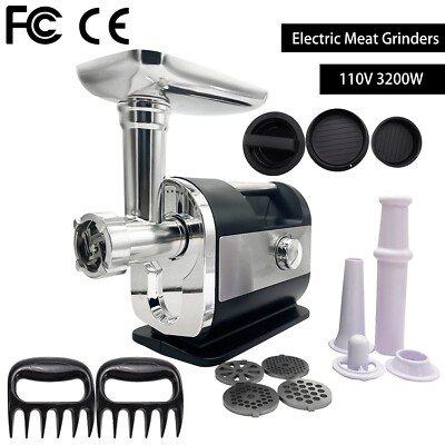 3200W Electric Meat Grinder Heavy Duty Commercial Sausage Maker Mincer Stuffer