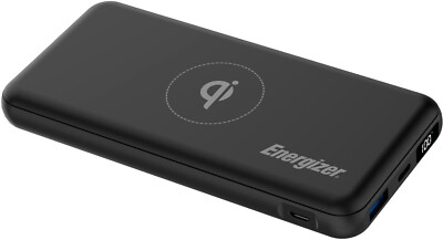  Energizer Lithium 10K mAh USB-C 15W Qi Wireless Portable Charger New/Open-Box