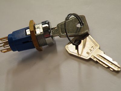 Lorlin Schlüsselbetätigter Drehschalter DPDT 2 Positionen Zufallsschlüssel 33g CC06