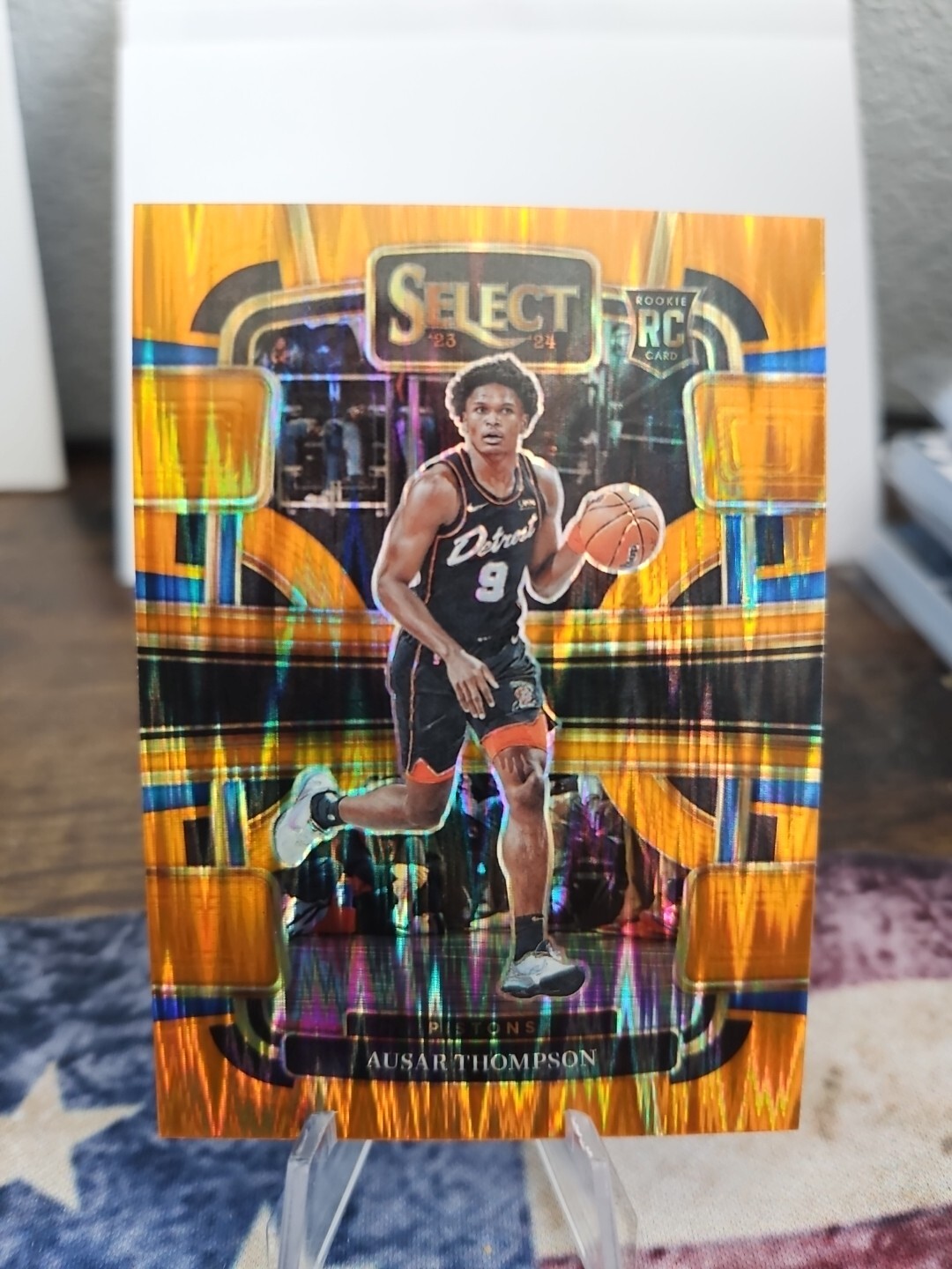 2023-24 Panini Select NBA Ausar Thompson Orange Flash Concourse Rookie Pistons
