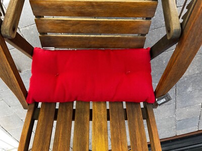 Pottery Barn Red Tufted Indoor/ Outdoor Lumbar Chair Cushion