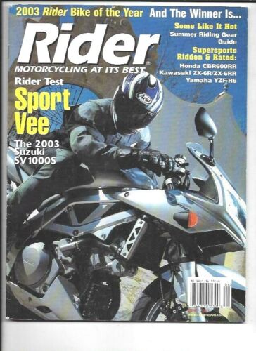 Rider Magazine June 2003- Suzuki SV1000S, Honda CBR600RR, Kawasaki ZX-6R - Picture 1 of 3