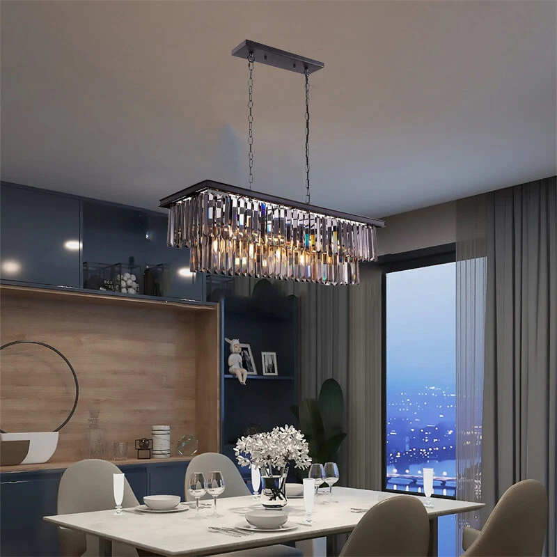 Large rectangular dining room on sale light fixtures