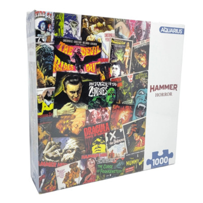Hammer Classic Horror Movie Poster Collage Jigsaw Puzzle 1000 Piece Aquarius NEW